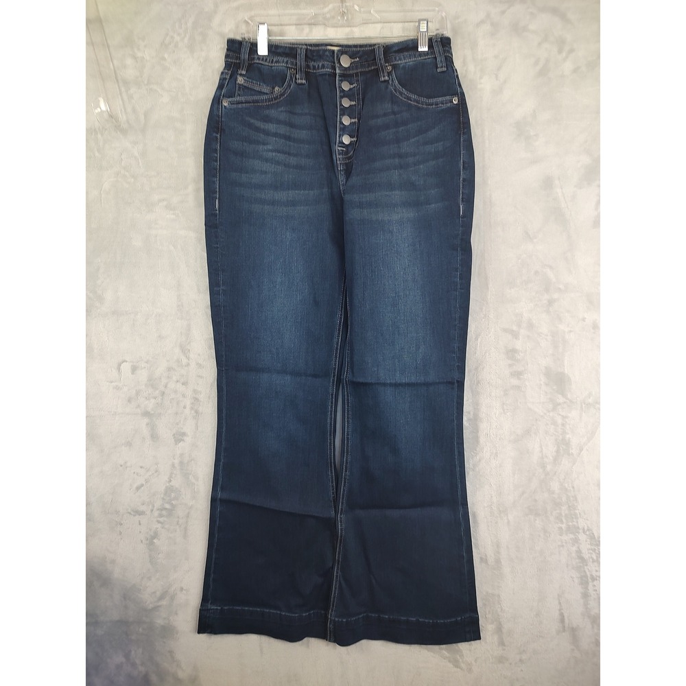 Rock & Roll Denim Women High Rise‎ Trouser Jeans Dark Wash Stretch Size 30x32 - Picture 3 of 9
